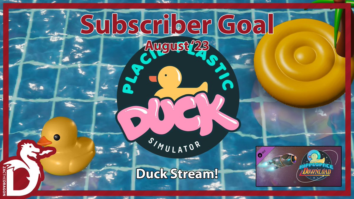 ZactheDragonMC's tweet photo. 🏹August Sub Target

We have a goal for the month of August! 50 Sub Points on Twitch, if managed we'll be exploring the latest @PPDuckSimulator DLC. https://t.co/xiDG6qkD7u