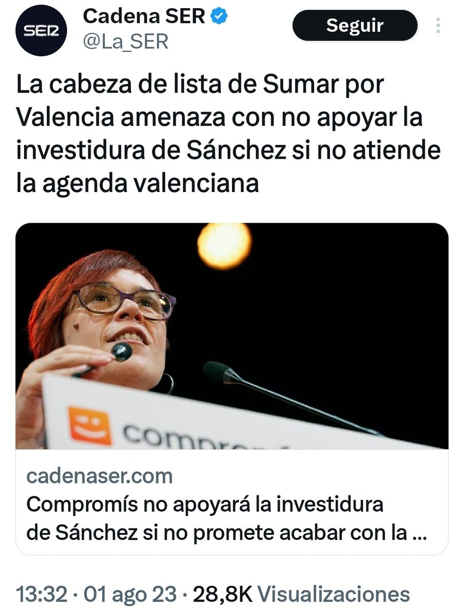 dsegoviaatienza's tweet photo. Si fuera de Podemos no diría la cabeza de lista por Sumar, dirían Podemos, es de Compromís pero no tendrá horas de tertulias porque no es PODEMOS, aquí no se critica su "autonomía" en la Coalición, a Podemos sí. https://t.co/w6HMhIs97t