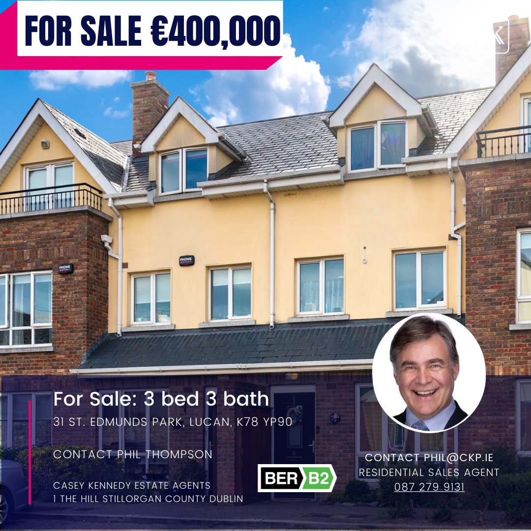 CKP_limited's tweet photo. 💼For Sale

📍31 St. Edmunds Park, Lucan, K78 YP90

🏡3 bed 3 bath

🌐See what else is available at https://t.co/OZ6A9M6ni3

#realestate #dublin #ireland #caseykennedyproperties #forsale https://t.co/jNyaM53zuA