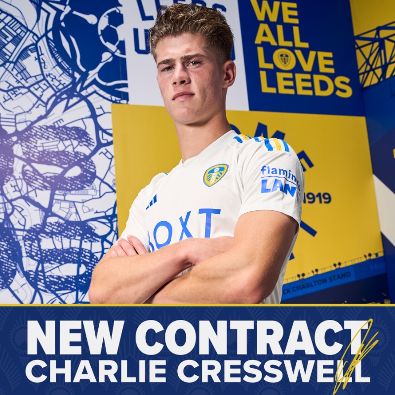 LUFC's tweet photo. ✍️ #LUFC is pleased to announce Charlie Cresswell has signed a new contract with the club