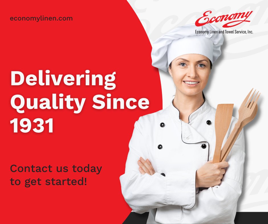 When you partner with Economy Linen, we'll deliver the highest quality chef apparel, aprons, kitchen towels and more straight to your restaurant on a regular basis! Learn more about our reliable rental programs when you give us a call today. economylinen.com/restaurant-lin…