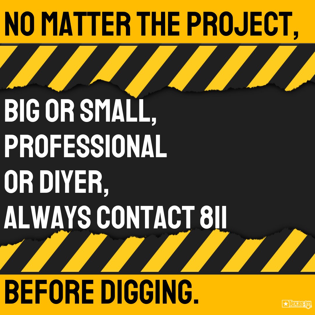 texas811's tweet image. For more info, visit: texas811.org/every-dig-coun… 

#Texas811 #EveryDigCounts #KnowWhatsBelow