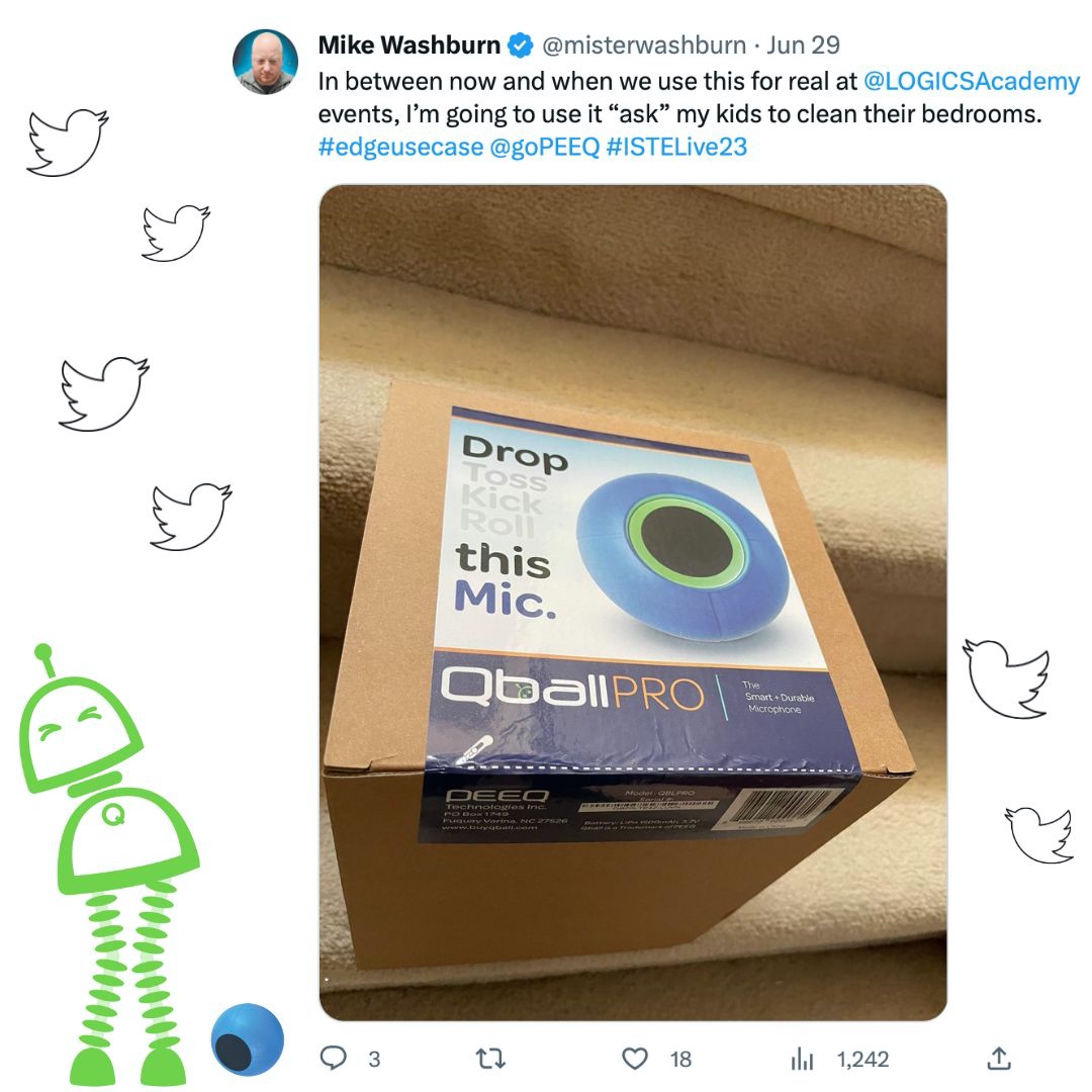 QballMic's tweet photo. Seen on Twitter! Looks like he discovered a new target audience for us! 🤣
@misterwashburn
#teachers #students #throwyourvoice #beheard #studentvoice #throwablemicrophone #classroomengagement #qball #gopeeq https://t.co/W6s1Yklm5U
