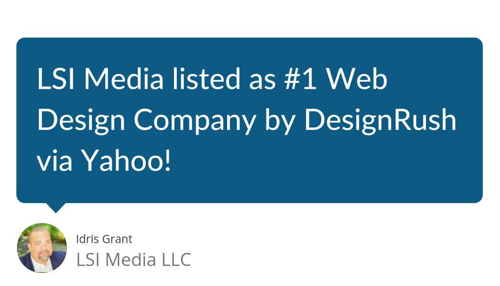 We have worked with LSI Media since 2014 and we received many compliments on our website design and functionality.

Read the full article: LSI Media listed as #1 Web Design Company by DesignRush via Yahoo!
▸ lttr.ai/AEsuM

#FullArticle #News #HighlyRecommendLsi