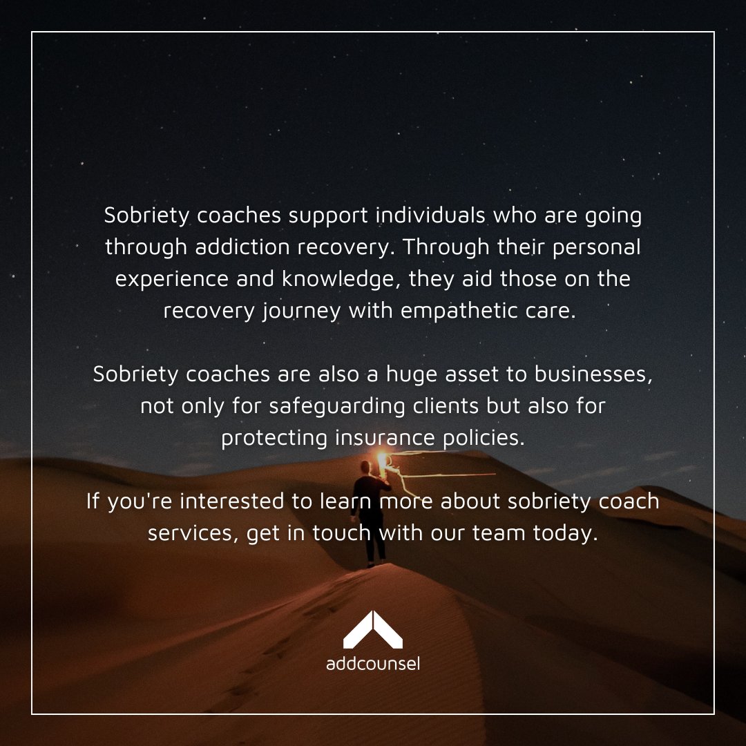 addcounsel's tweet photo. A sobriety coach, also known as a recovery coach, is someone who has recovered from addiction and helps others navigate this complex process.

If you're looking for a sobriety coach, get in touch with Addcounsel today.

🔗 https://t.co/OhDTQWmLz3

#Addcounsel #SobrietyCoach https://t.co/BuTku38PxQ