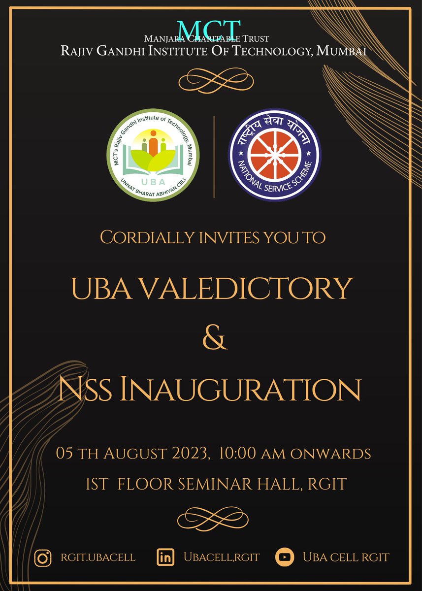 RgitUba's tweet image. a sweet ending to a new beginning.✨️ 
join us in honoring our outstanding seniors by reminiscing the beautiful memories and moments made together as they embark on their bright and promising futures. ✨️

🗓 Date: 5th August, 2023
⏰️ Time: 10am
✨️ venue: Seminar hall.