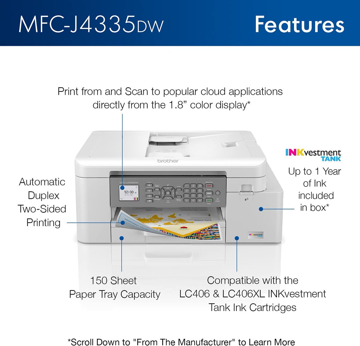 Rcollections519's tweet photo. Brother MFC-J4335DW INKvestment-Tank All-in-One Color Printer with Duplex and Wireless Printing Plus Up to 1-Year of Ink in-Box
SHOP HERE: https://t.co/j4XTi1FS8F
#familyshop https://t.co/dz8AmcQlwF
