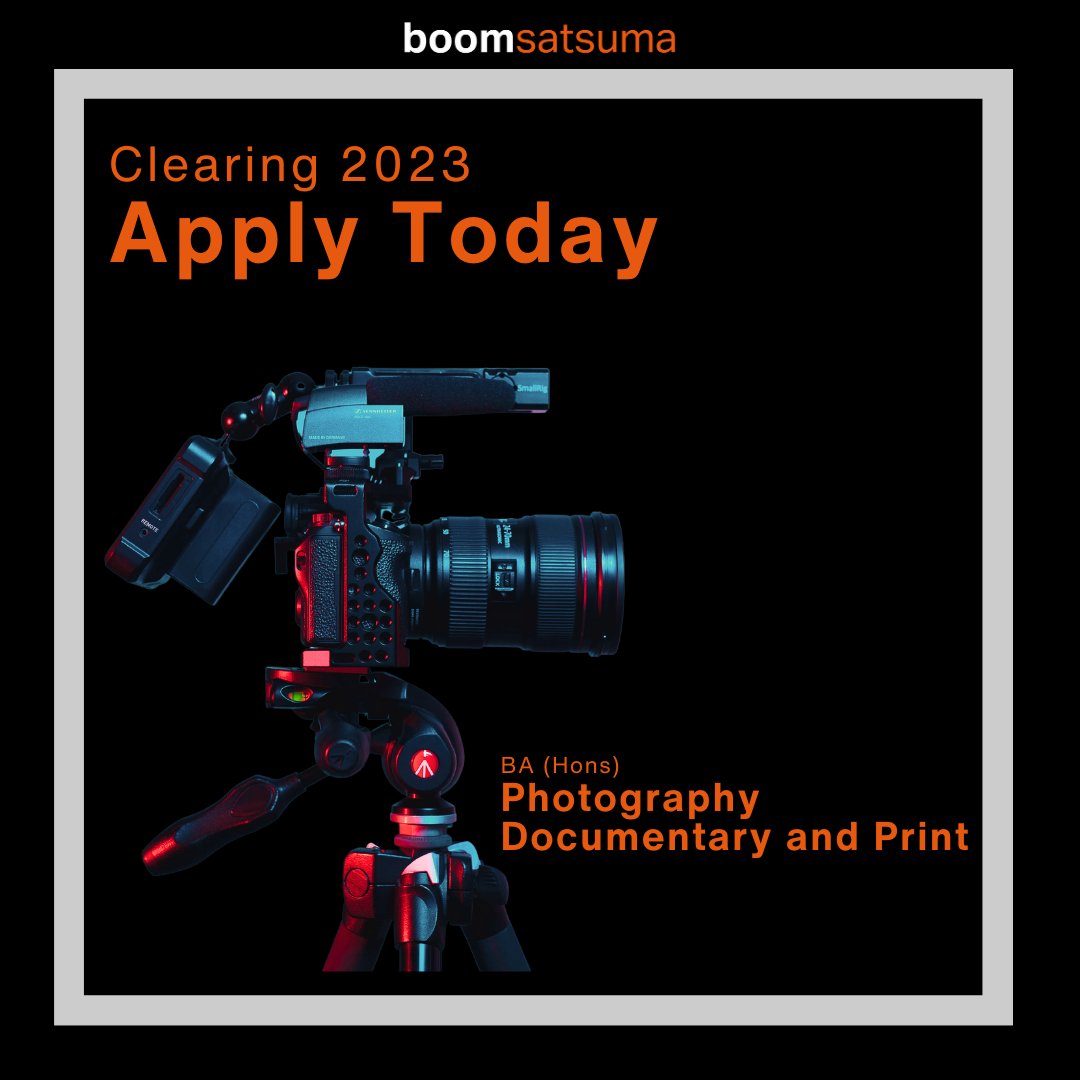 boomsatsuma (@boomsatsuma) on Twitter photo Clearing Alert: boomsatsuma's Documentary, Photography, and Print Degree is now open for application through clearing. If you have any questions or would like to ask about our application process please email us at: education@boomsatsuma.com Clearing Alert: boomsatsuma's Documentary, Photography, and Print Degree is now open for application through clearing. If you have any questions or would like to ask about our application process please email us at: education@boomsatsuma.com