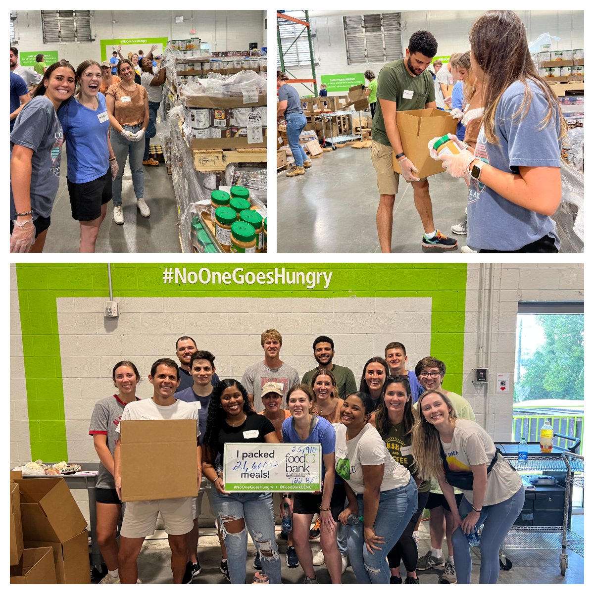 The Financial Symmetry Team recently volunteered at the @FoodBankCENC! Together we helped pack 21,600 meals. #NoOneGoesHungry