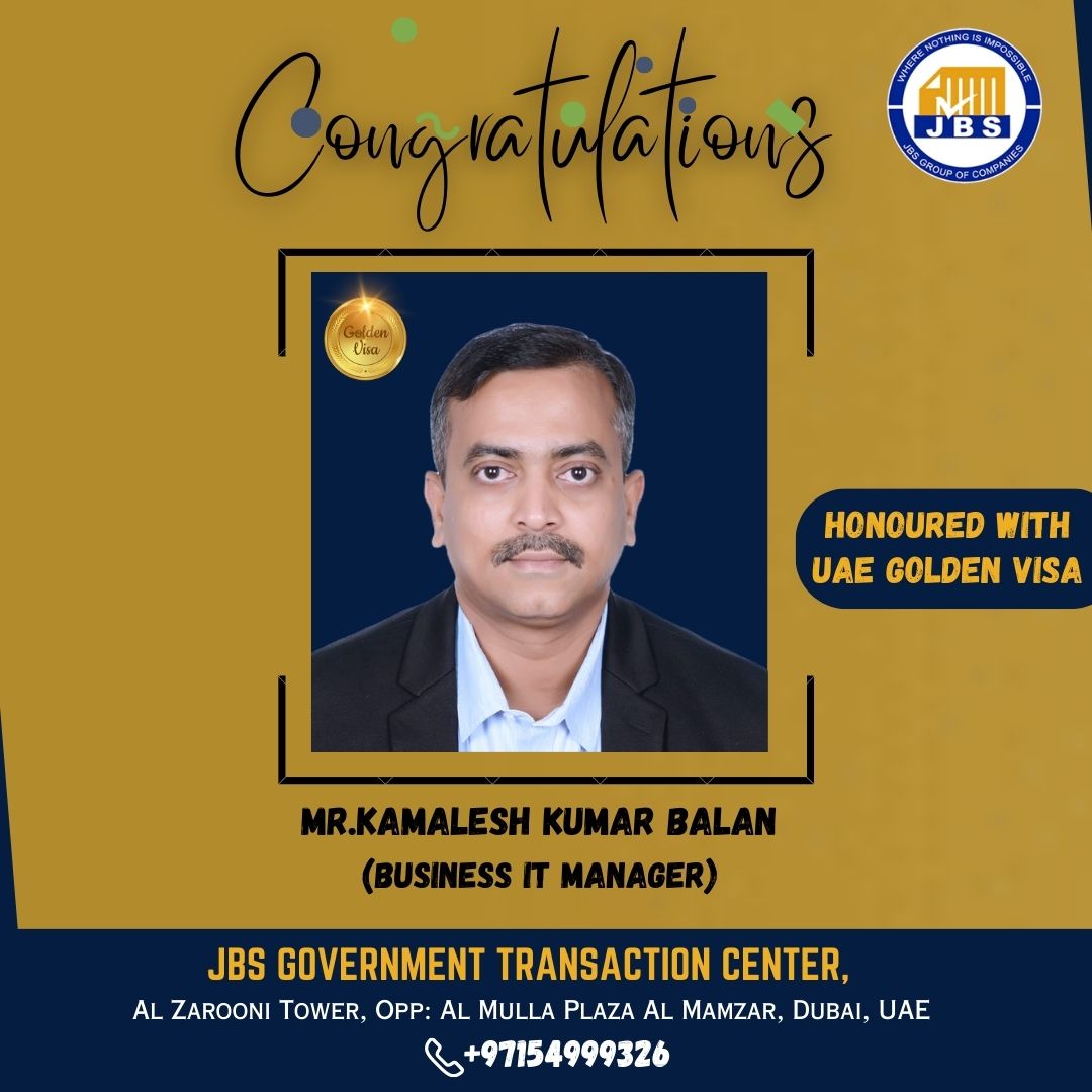 JbsTourism's tweet photo. Congrats Mr. KAMALESH KUMAR BALAN      #goldenvisa#businesssetup #dubai #uae #business #companyformation #dubaibusiness #entrepreneur #dubailife #abudhabi #mydubai #companysetup #companyformationuae #businessindubai #emirates #uaebusiness #businesssetupsimplified https://t.co/mqrkYNdZ2D