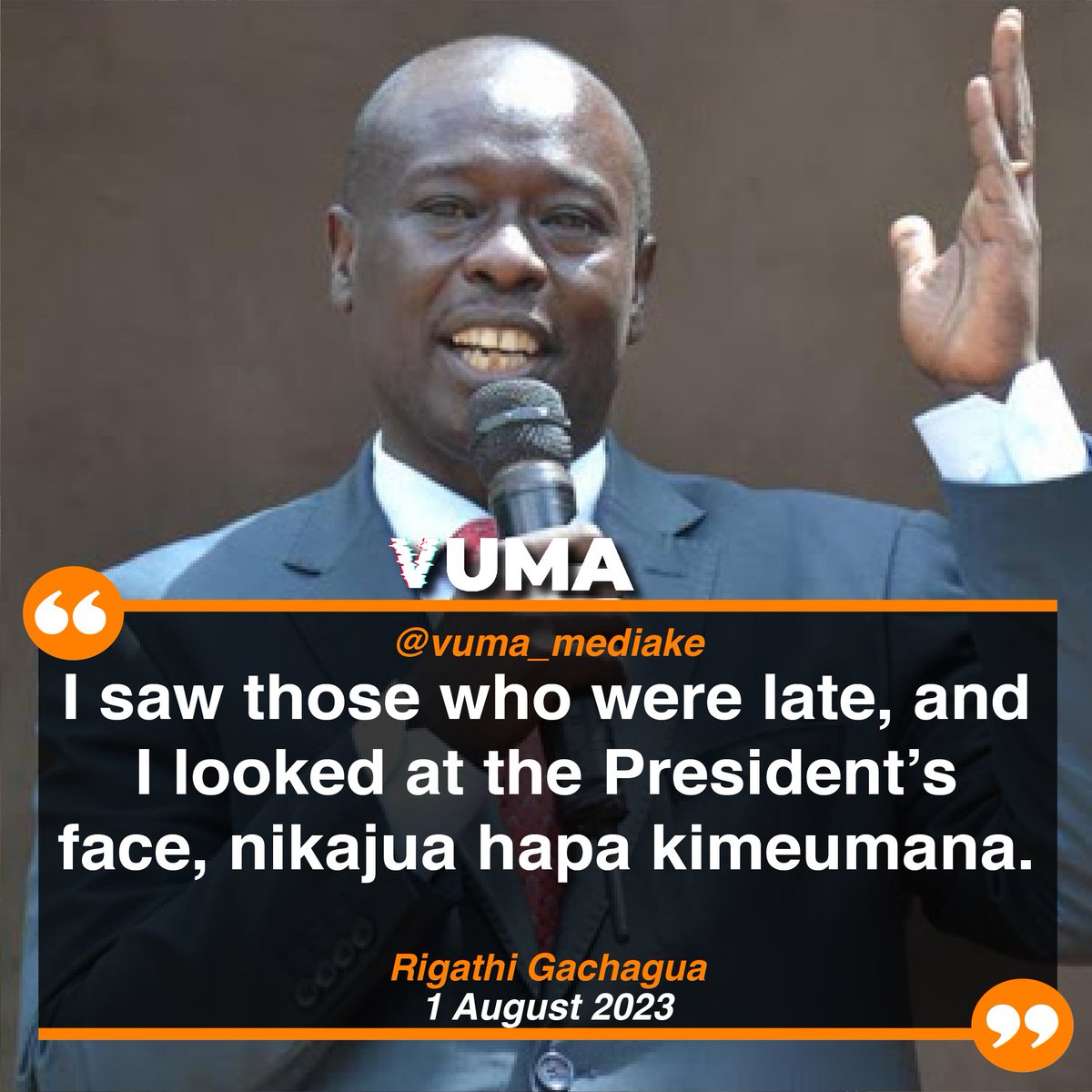 vuma_mediake's tweet photo. DP Gachagua recounts President Ruto's reaction that led to locking out of CSs Kithure Kindiki and Moses Kuria for arriving late at State House.
"I saw those who were late, and I looked at the President's face nikajua hapa kimeumana."
#Rose #Muhando
#Moses #Kuria
#Aisha #Jumwa https://t.co/wiEG8pmve9