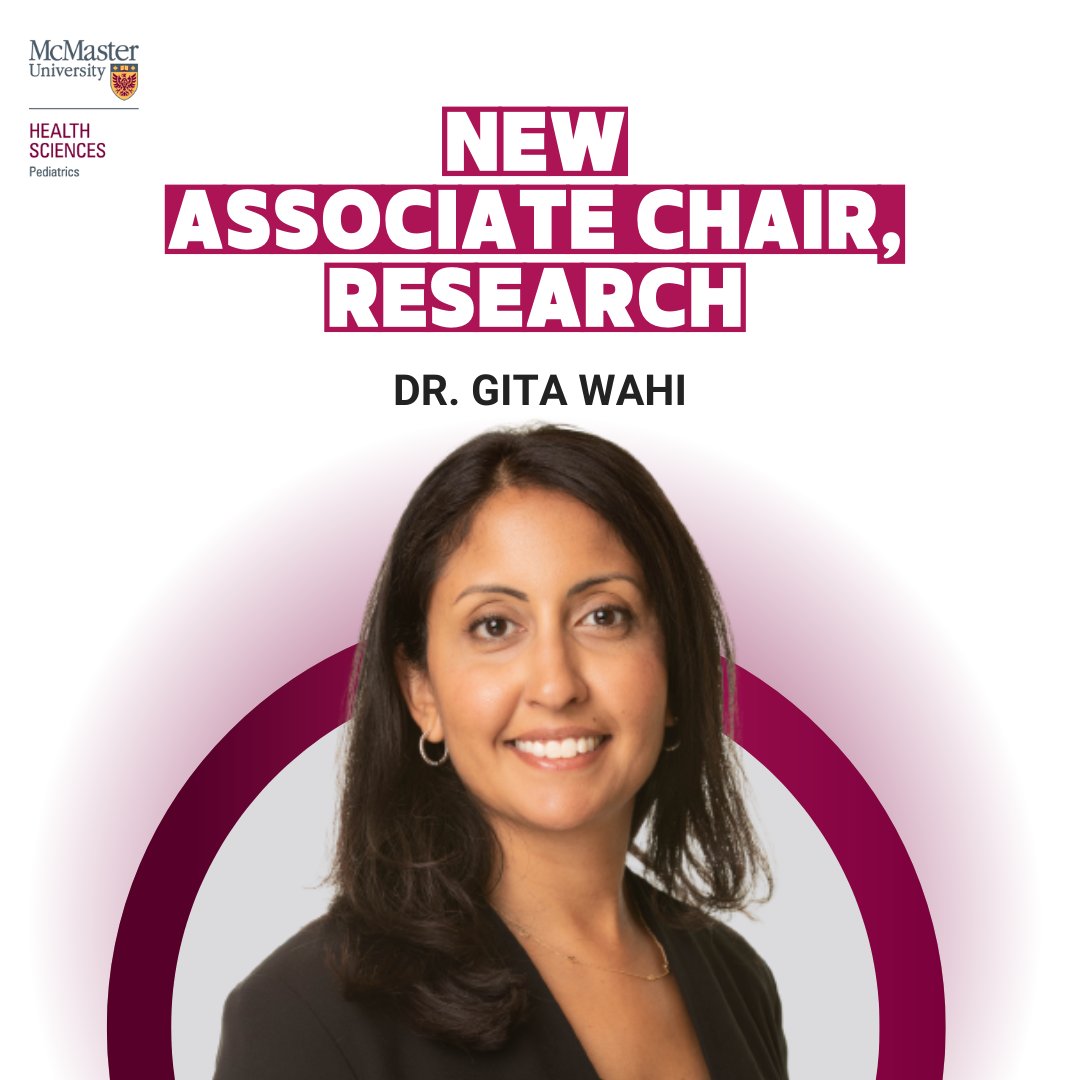 McMaster University Department of Pediatrics (@macupediatrics) on Twitter photo As a pediatrician with a PhD in Health Research Methodology & a record of successful research programs grounded in collaboration and partnerships, Dr. Gita Wahi (<a href="/gitawahi/">Gita Wahi</a>) is set to lead <a href="/MacUPediatrics/">McMaster University Department of Pediatrics</a> as our next Associate Chair, Research.
Read more ⬇️
pediatrics.healthsci.mcmaster.ca/wahi-to-advanc… As a pediatrician with a PhD in Health Research Methodology & a record of successful research programs grounded in collaboration and partnerships, Dr. Gita Wahi (<a href="/gitawahi/">Gita Wahi</a>) is set to lead <a href="/MacUPediatrics/">McMaster University Department of Pediatrics</a> as our next Associate Chair, Research.
Read more ⬇️
pediatrics.healthsci.mcmaster.ca/wahi-to-advanc…