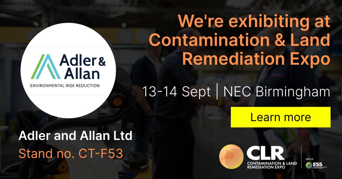 AdlerandAllan's tweet photo. Mark your calendars for 13th & 14th September 2023 - The Contamination and Land Remediation Expo at NEC, Birmingham.
➡️Are you dealing with contamination, remediation, or anything related? This event is a MUST-ATTEND!
See you there!
#ContaminationExpo
https://t.co/vLp1TxLmGW https://t.co/kskVW5beM5