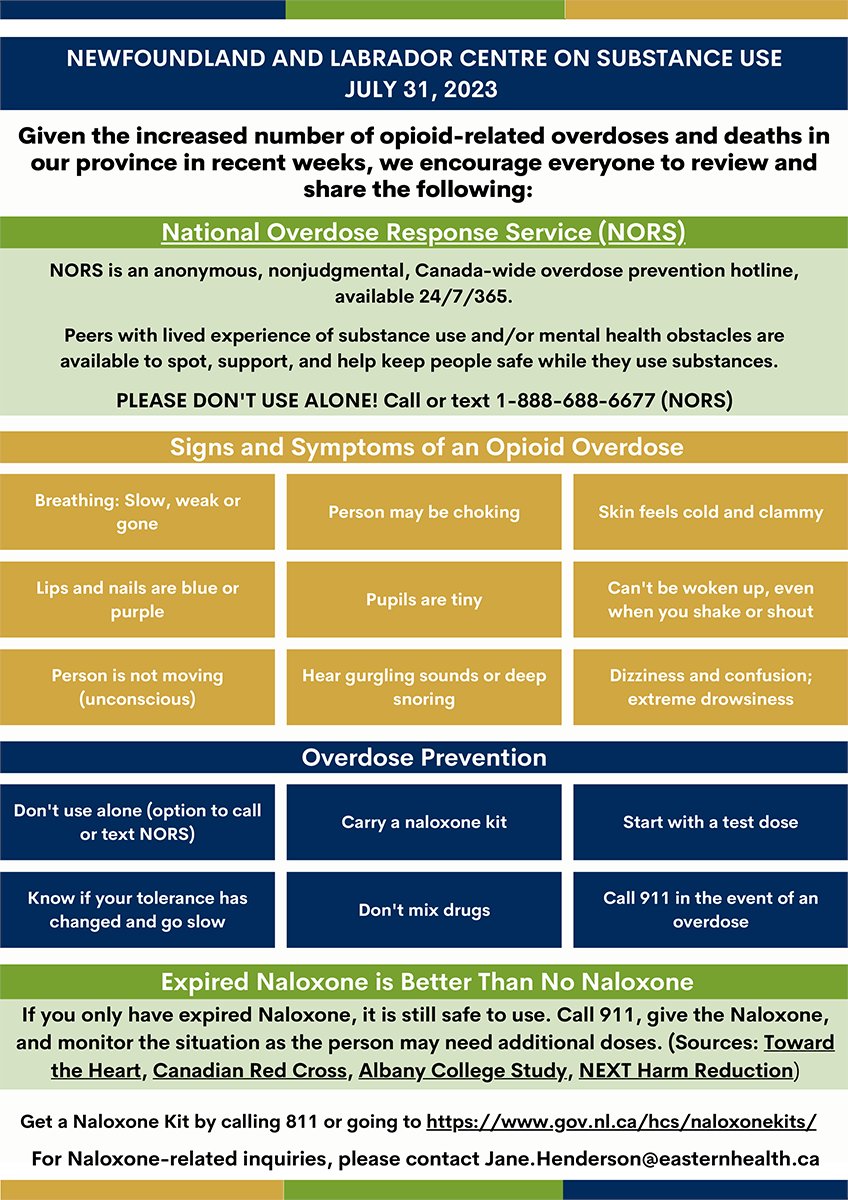 thrivecyn's tweet photo. Given our province's increased number of opioid-related overdoses and deaths in recent weeks, we encourage everyone to review and share!

Let's look out for our friends, family, and community members –  Don't Use Alone! Get your FREE Naloxone kit today at Thrive. https://t.co/rkyTWP1sEy