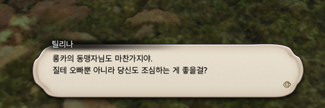 남 비에라로 플레이 할 경우 빛전한테도 조심하라는 추가 대사를 합니다.....