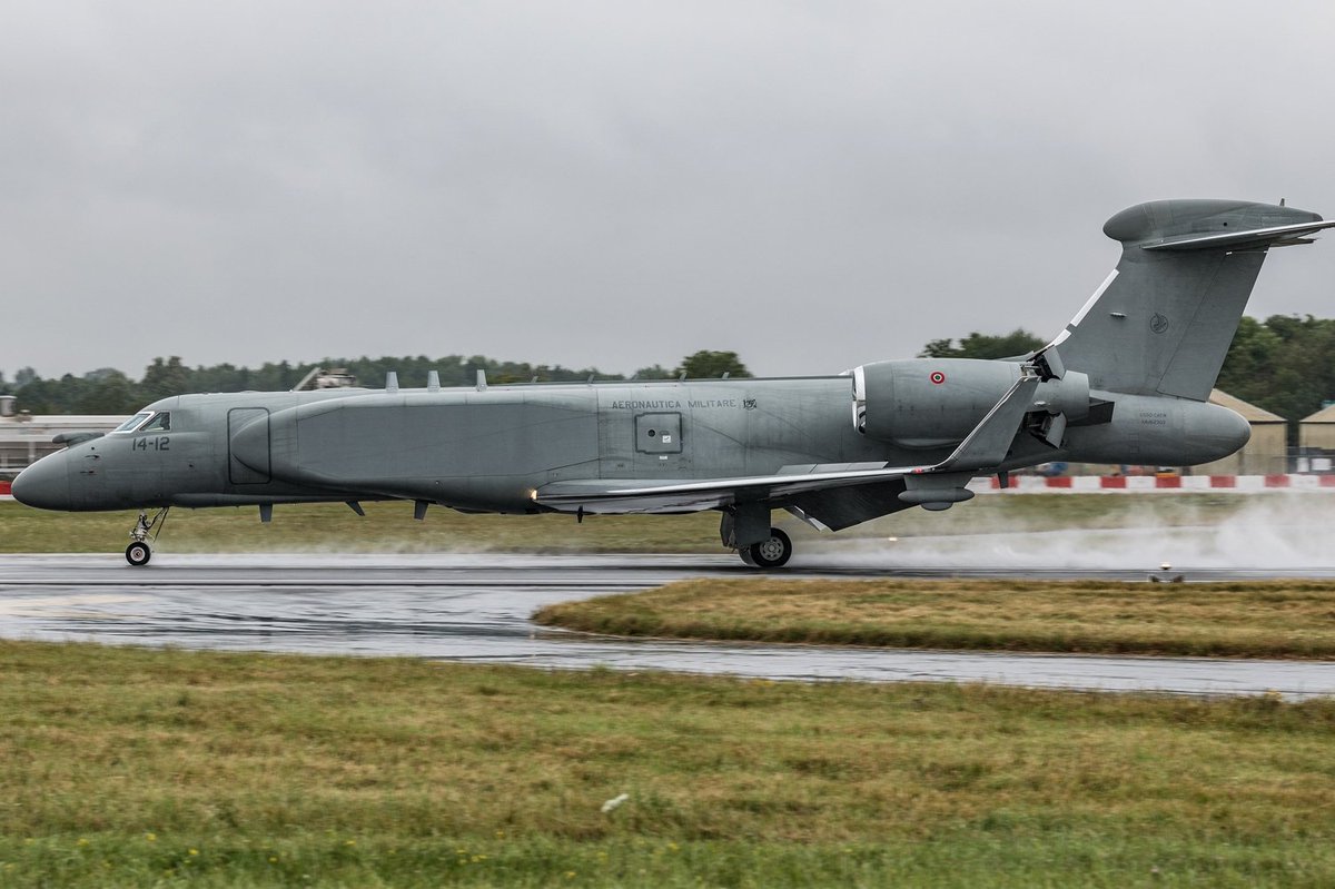 shghr666's tweet image. そして珍機来訪。
イタリア空軍 (Aeronautica Militare Italiana)  14° Stomo / 71° SQN Gulfstream E-550A CAEW #RIAT2023

怪しさ満点だけどこの機体、結構アチコチで見てる気がするw
（未現像のもっとヤバイやつとセットでした）