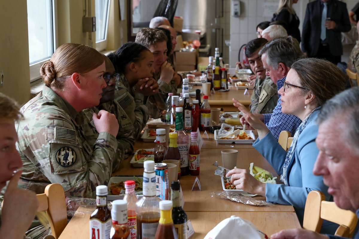 JMTG_Ukraine's tweet photo. Thank you to all the Representatives for visiting the 39th IBCT and JMTG-U!
House Appropriations committee members visited with soldiers from the Arkansas National Guard that are deployed to Germany July 31, 2023.
(Photo credit: Staff Sgt. Israel Sanchez)
#39IBCT #JMTGU https://t.co/so1KfMvaFj
