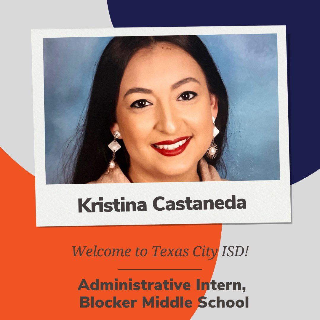 Texas City ISD (@texascityisd) on Twitter photo Please join us in welcoming Kristina Castaneda to Texas City ISD as a new administrative intern at Blocker Middle School! Ms. Castaneda has been in education for eight years. We are so excited you joined us, Ms. Castaneda! ๐ Welcome to TCISD! Please join us in welcoming Kristina Castaneda to Texas City ISD as a new administrative intern at Blocker Middle School! Ms. Castaneda has been in education for eight years. We are so excited you joined us, Ms. Castaneda! ๐ Welcome to TCISD!