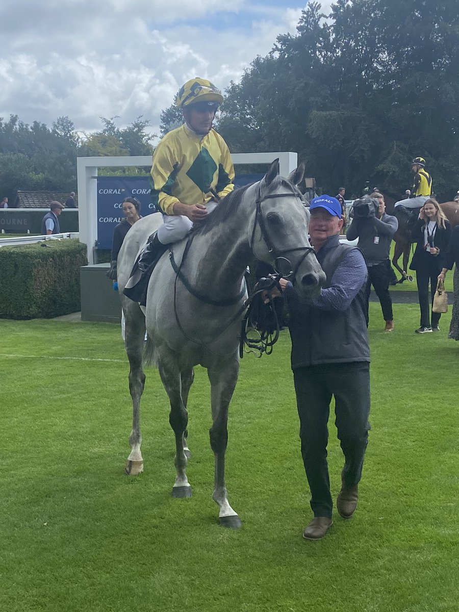 Lord Riddiford after winning the Coral Handicap for the third time for @johnquinnracing