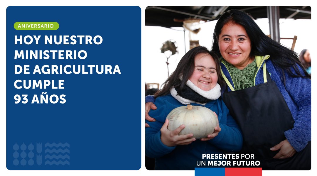 MinagriCL's tweet photo. Hoy nuestro querido @MinagriCL cumple 93 años 🌱🎉

Le enviamos un afectuoso abrazo a las y los funcionarios de todas las regiones que trabajan día a día para impulsar la ruralidad desde los territorios, construyendo un sector agrícola y forestal en el que alimentamos Chile 👩‍🌾👩‍🌾 https://t.co/TaK2bptgoi