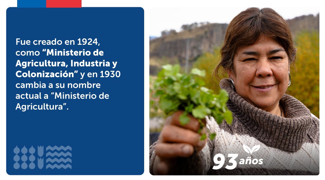 MinagriCL's tweet photo. Hoy nuestro querido @MinagriCL cumple 93 años 🌱🎉

Le enviamos un afectuoso abrazo a las y los funcionarios de todas las regiones que trabajan día a día para impulsar la ruralidad desde los territorios, construyendo un sector agrícola y forestal en el que alimentamos Chile 👩‍🌾👩‍🌾 https://t.co/TaK2bptgoi