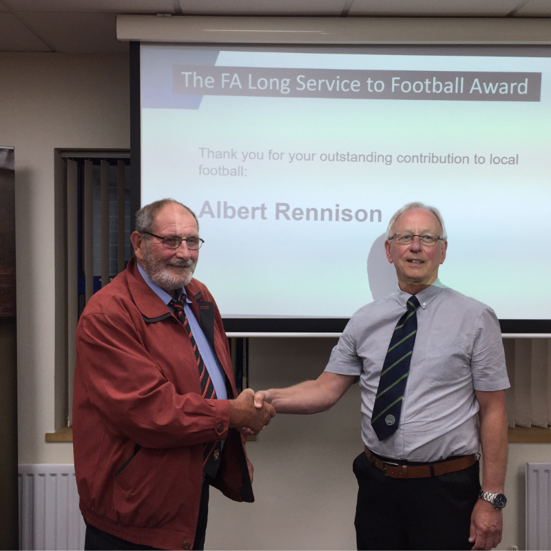 SHCFA's tweet photo. Doub-Al recognition for two stalwart Barnsley refs 🏅

Two Barnsley referees, Albert Rennison and Allan Clough, have each received a prestigious FA long-service award after clocking up more than 50 years commitment to local football.

Read more ⤵️