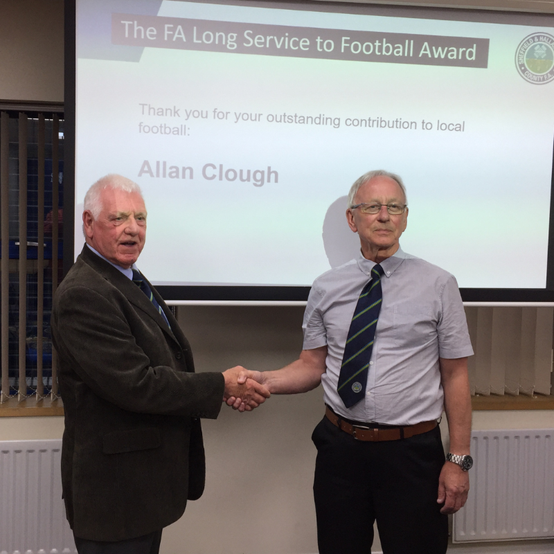 SHCFA's tweet photo. Doub-Al recognition for two stalwart Barnsley refs 🏅

Two Barnsley referees, Albert Rennison and Allan Clough, have each received a prestigious FA long-service award after clocking up more than 50 years commitment to local football.

Read more ⤵️