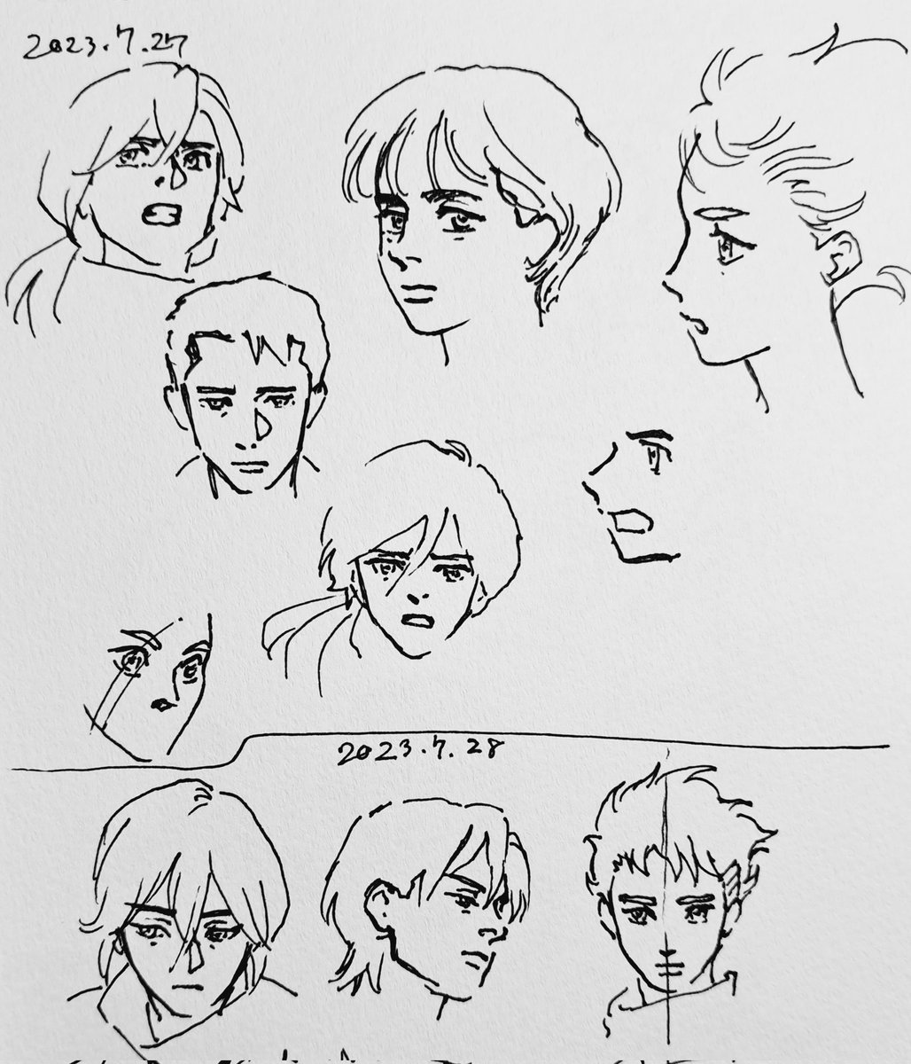 metropias's tweet photo. ソフィアと対になる存在、アギトのキャラデザのアイデアスケッチです。
ミステリアスなソフィアとは対照的に、人間的で真っ直ぐな表情を意識しています。
#メトロピアス　#イラスト #illustration #oc #創作　#マウスプラザ https://t.co/TAYsVDbk1v