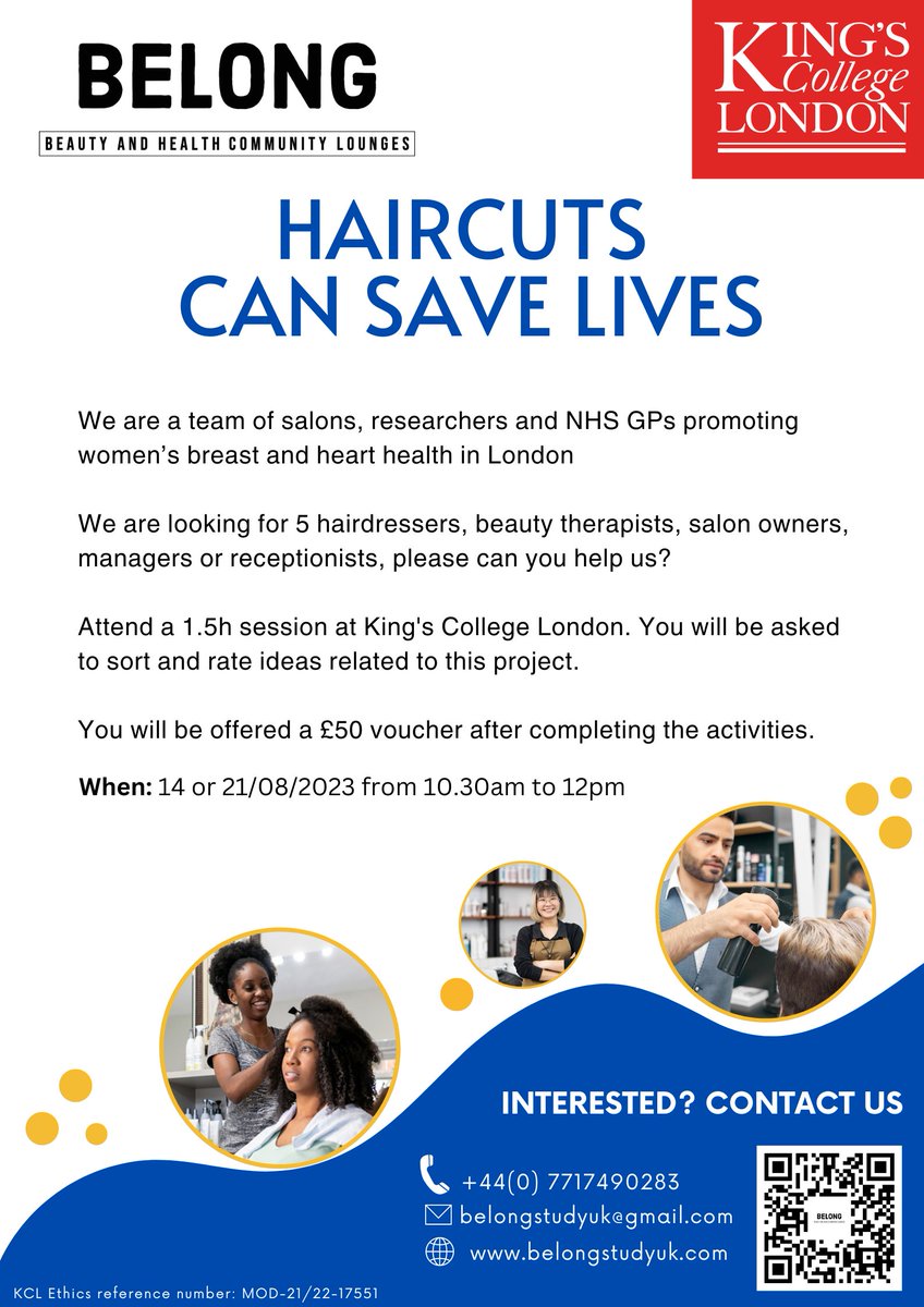 Hi everyone! This is our last call for salons based in London. We are looking for 5 more participants to attend one of our sessions. Please find more details below. We are happy to address any questions!