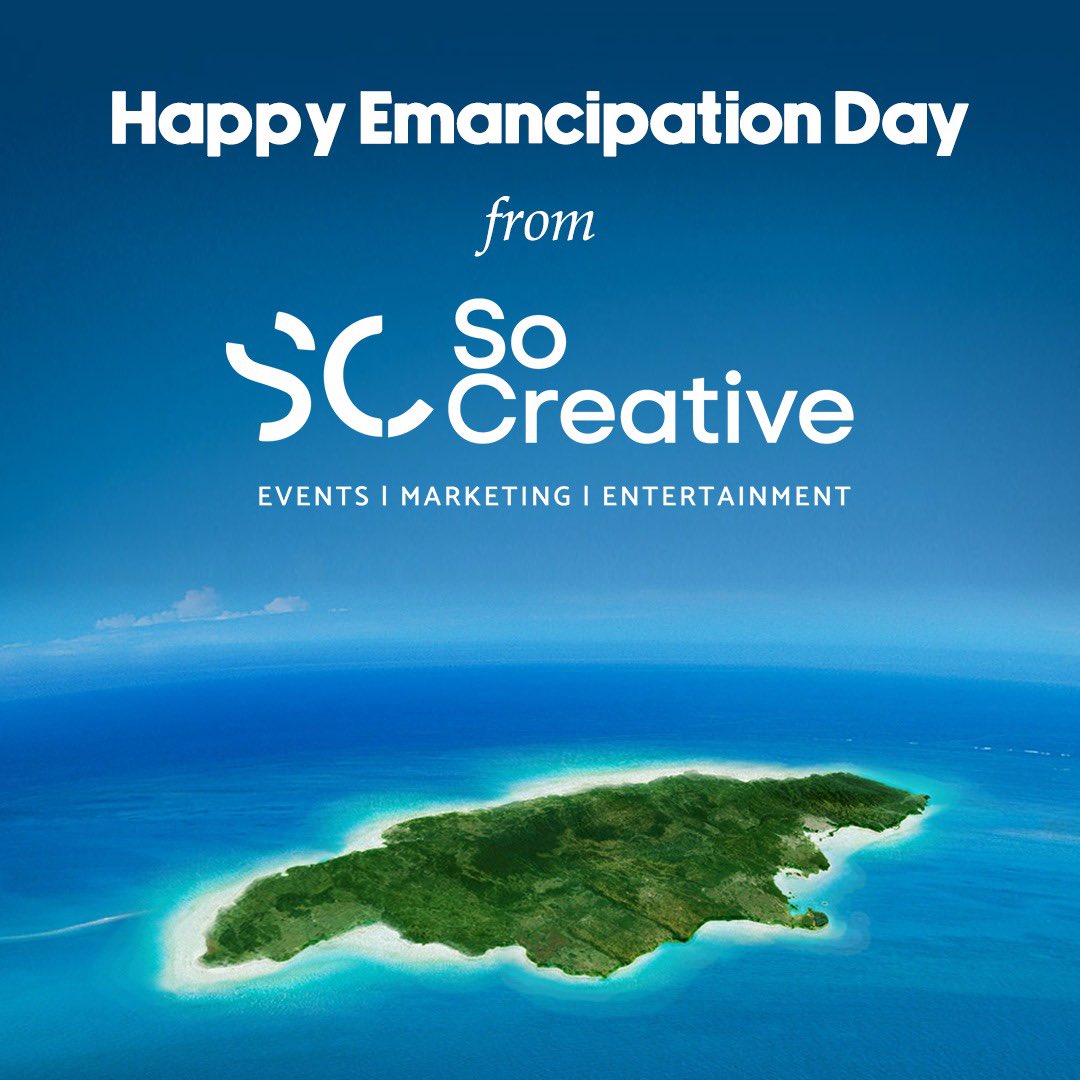 wersocreative's tweet photo. Happy Emancipation Day 🇯🇲!
As we commemorate this important date in our history, let us take the time to appreciate our rich heritage and culture!
#EmancipationDay #Jamaica #WeRSoCreative #SoCreative #SoCreativeAgency https://t.co/0JV92QjtNC