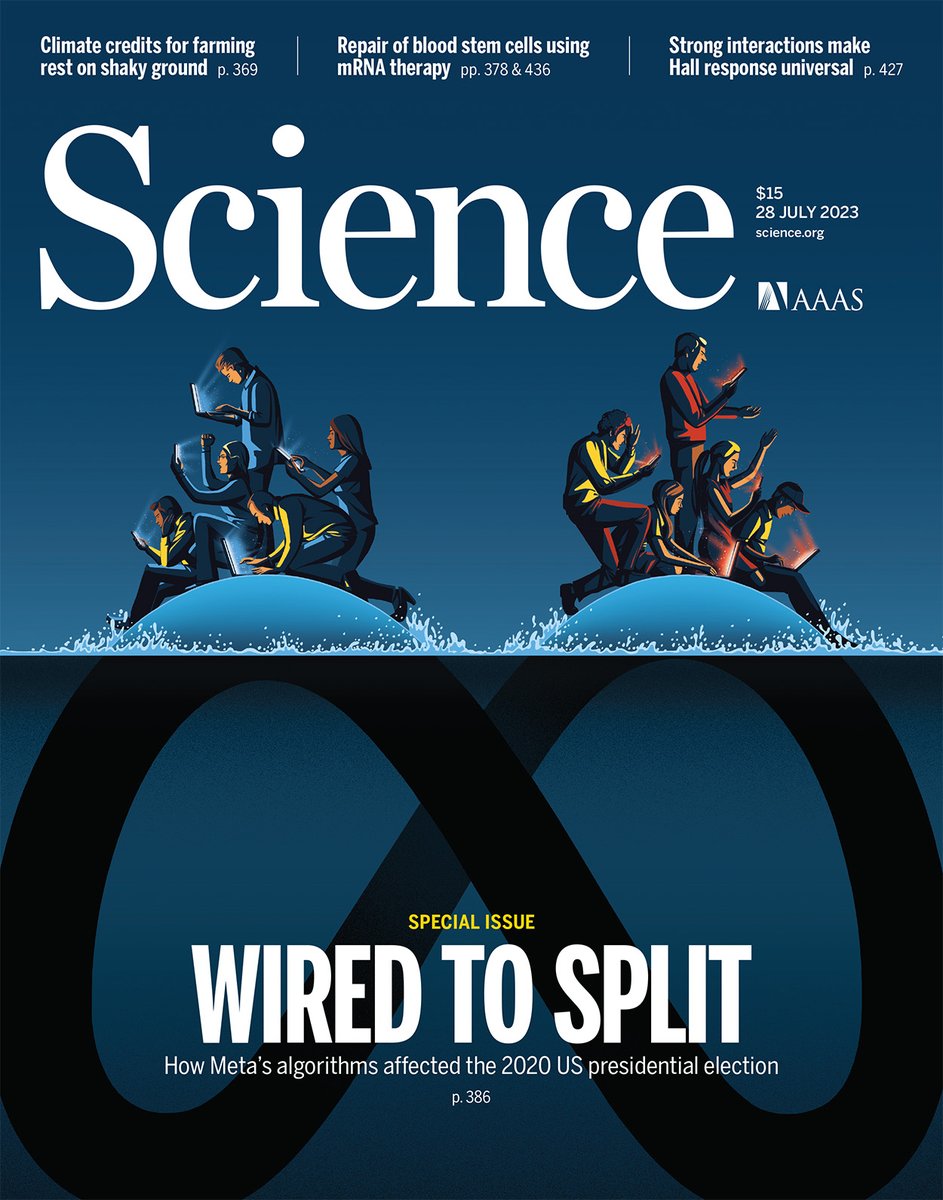 ScienceMagazine's tweet photo. A new special issue of Science investigates social media’s impact on elections through a pioneering collaboration between independent academics and Meta researchers.

Learn more: https://t.co/Vw1R7hFirW #SocialMediaAndElections (THREAD 🧵) https://t.co/kTlsYxxNR9