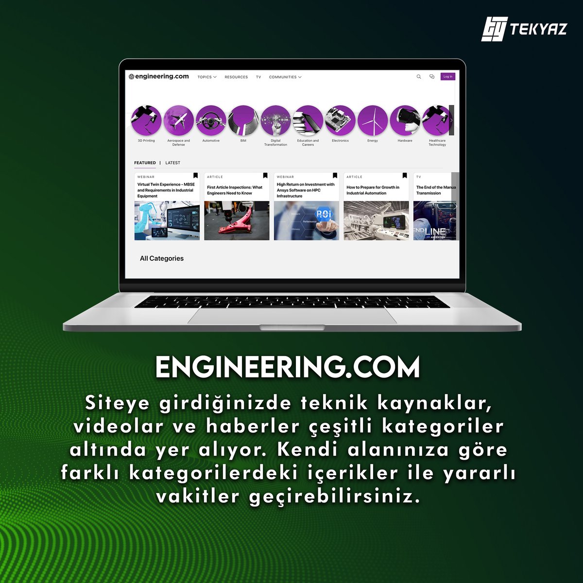 tekyazcom's tweet photo. Mühendisler için öğretim hayatından itibaren meslek hayatlarında da faydalı olabilecek web sitelerini sizler için derledik.
#Tekyaz #engineeringcom #HowStuffWorks #WolframAlpha #GRABCAD #Matweb #iMechanica #EngineeringToolbox #Mühendis https://t.co/cjm6SM27Q8