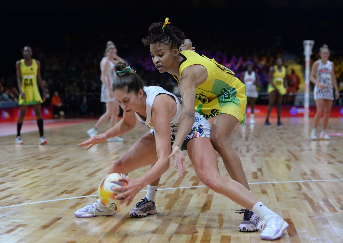 BackpageMedia's tweet photo. 2023 Netball World Cup  🏐

🇿🇦South Africa vs Jamaica 🇯🇲

📸Ryan Wilkisky/BackpagePix  

#2023NetballWorldCup #SouthAfrica #Jamaica #Netball #NetballPhotography https://t.co/YqUh8JXBZp