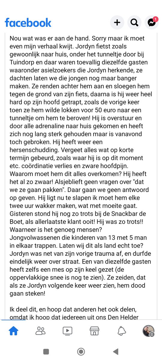 MilouEnKids's tweet photo. In #DenHelder gaat het ook weer lekker met de kansparels 👎 vind je het gek met al die AZC locaties 😰 
Kijk @geertwilderspvv gaat weer lekker... 
De jongen in dit verhaal is al een x te pakken genomen, nu weer :( 
#StemPVV stop immigratie https://t.co/ZJ4XgQWbEj