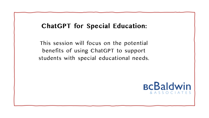 🌈 Discover ChatGPT's benefits for special education! 🧠 Personalized assistance, accessible materials, and inclusivity in the learning environment. 🤝 #SpecialEducation #InclusiveLearning

🔗 Learn more: bcbaldwin.com/ai-in-educatio…