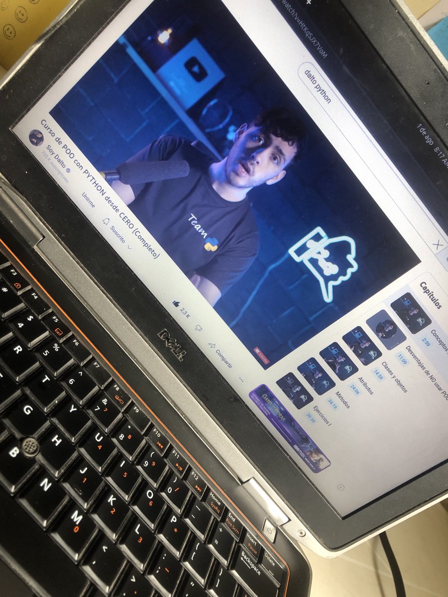 Perlazadavid14's tweet image. Aquí juiciosito en el de ⁦@SoyDalto⁩ de #DaltoPython 🐍 Lo esperé durante meses. 😒😭.