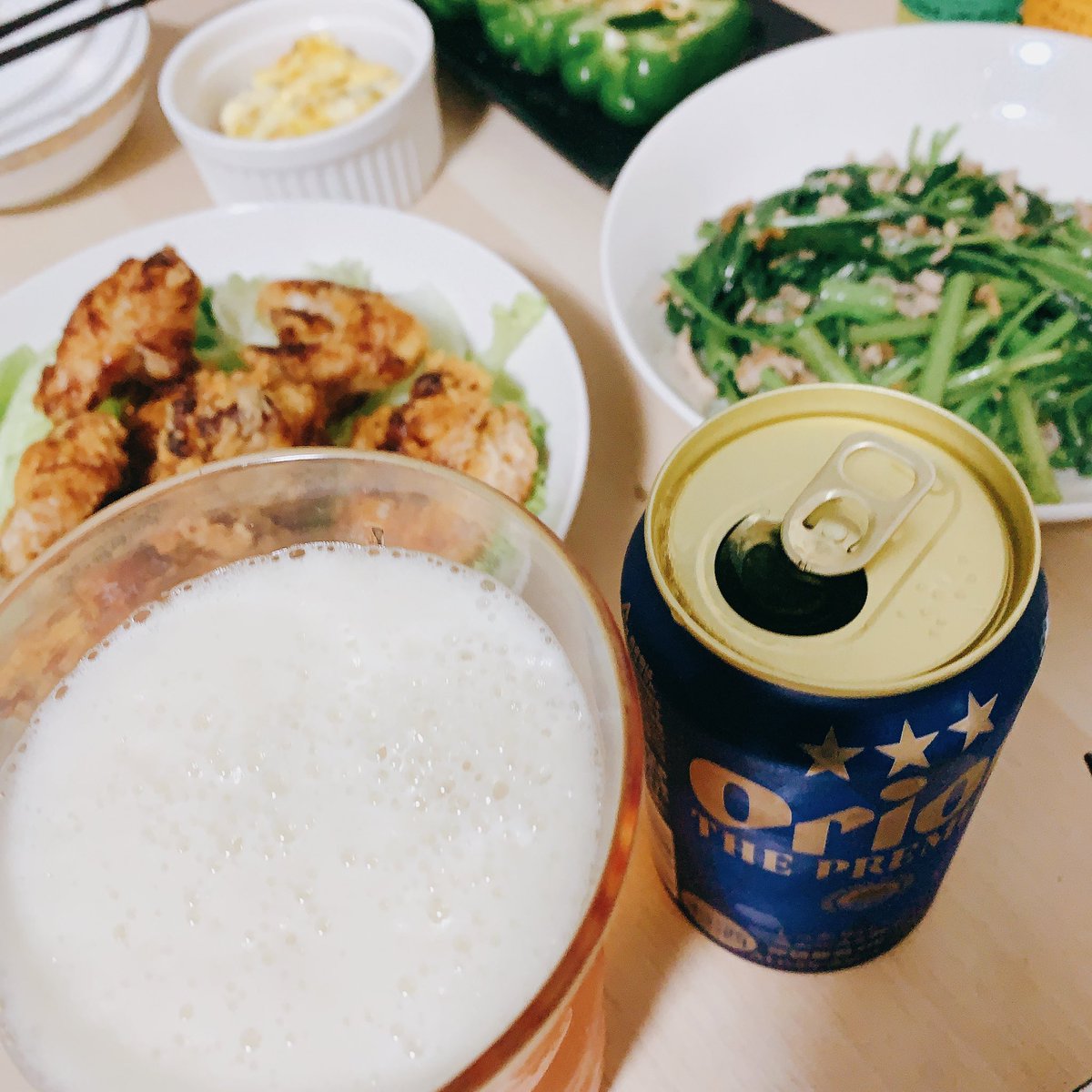 meeeeeeethyl's tweet photo. 久しぶりに唐揚げ揚げた🍺 https://t.co/U7duE3qq57