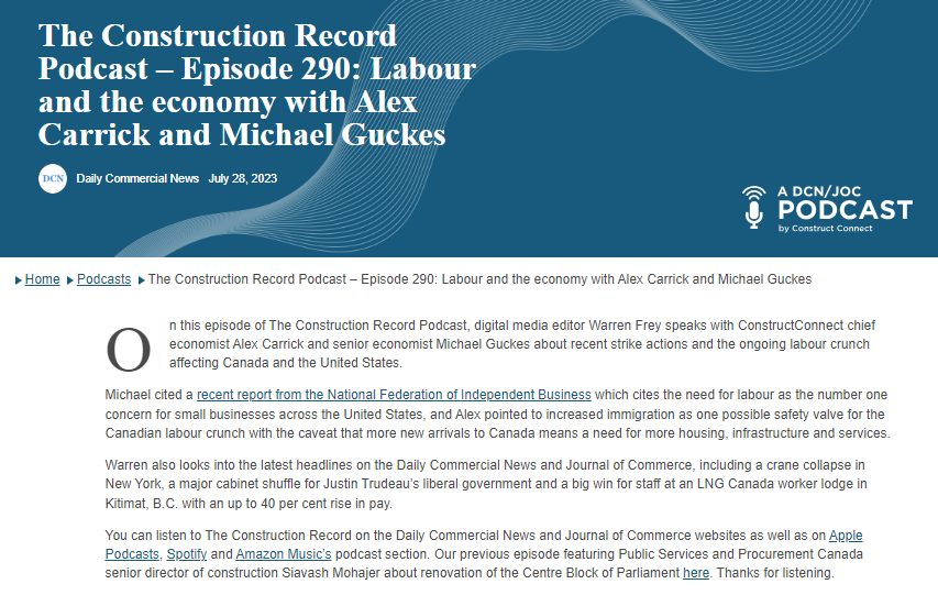 Alex_Carrick's tweet photo. The #Construction Record #Podcast on Labor Issues, US &amp; Canada https://t.co/IW8ejJQJ9n #economy #banking #business #developers #steel #lumber #cement #inflation #recession #ConstructConnx @ConstructConnx @DCN_Canada @JOCFrey https://t.co/l6FxOu5Oq4