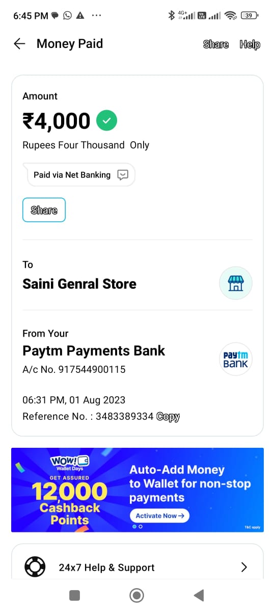 khushbusantosh1's tweet photo. @Paytm 
Dear Paytm Team We Send By Mistake 4000 rupees On Another Person Can You Give Contact Details Of Receiver https://t.co/CixleQqtn5