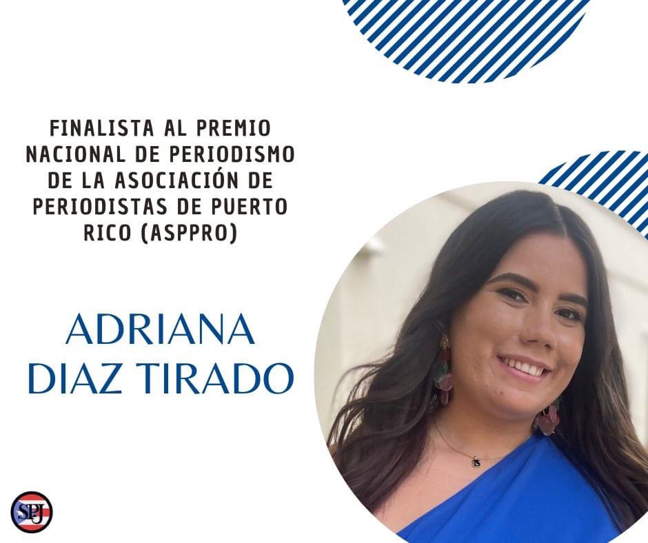 Felicitamos a <a href="/adriana_diaz21/">Adriana Díaz Tirado</a> , miembro de nuestro capítulo, por ser finalista al XXIX Premio Nacional de Periodismo de la Asociación de Periodistas de Puerto Rico (ASPPRO). 

Además, felicitamos a todxs lxs demás colegas que fueron nominados al premio.