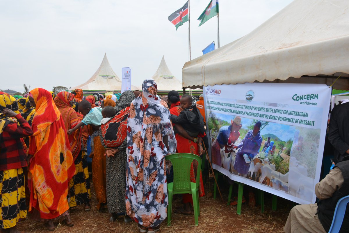 📌@marsabit_county is in recovery phase following the onset of rains after a #droughtemergency. 

✅Today, the community has showed up in numbers to support the launch of a mass vaccination, treatment and deworming activity targeting 202,000 livestock across the county.  1/2