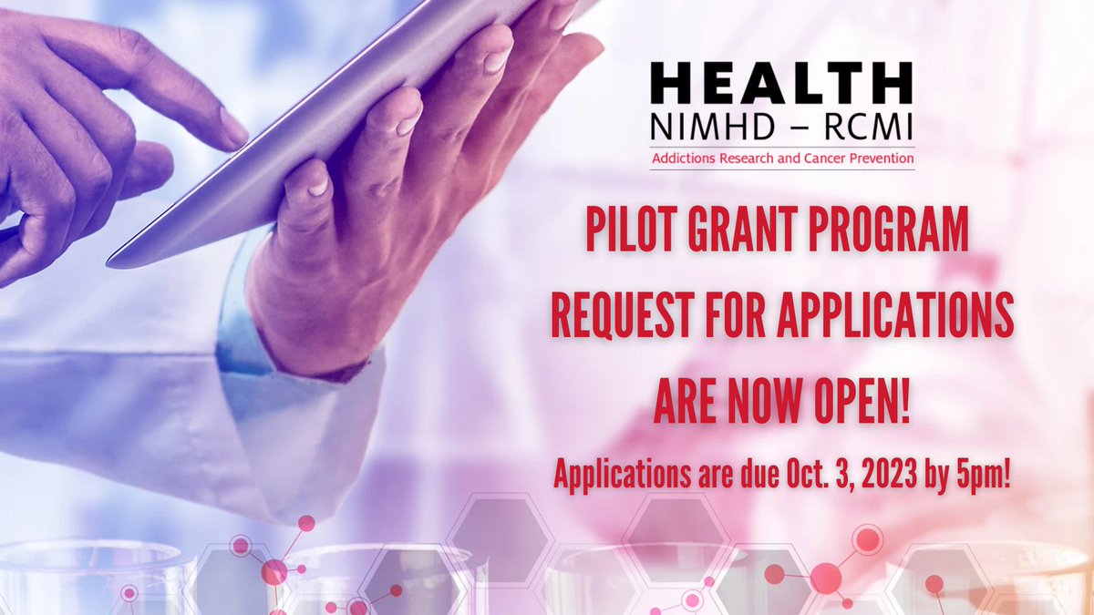 HEALTHrcmi's tweet photo. Our semiannual Pilot Grant Program Request for Applications are now open for eligible @UHouston
faculty! Consider applying and view PGP guidelines and key dates here: https://t.co/3vLuf5iI71
#RCMI #universityofhouston #cancerprevention #addictionsresearch https://t.co/EFYbpB8vb4