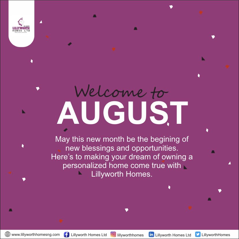 Embrace the fresh possibilities of August.🏠💫 

Let this month mark the start of a journey toward your dream of a personalized home. 

At Lillyworth Homes, we're here to turn your vision into reality.🏡✨ 
.
.
.
.
.
#NewMonth 
#FreshBeginnings #PersonalizedHome #LillyworthHomes