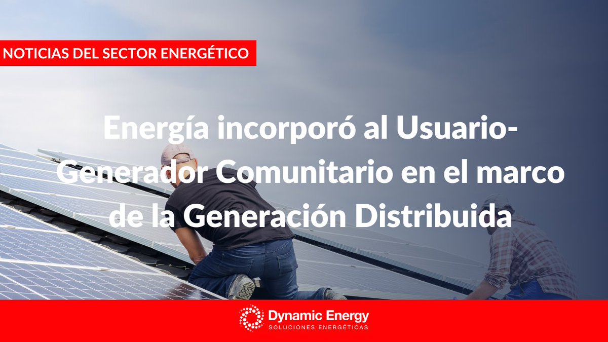 DynamicEnergyAr's tweet photo. La Resolución 608/2023 incorpora al U/G Comunitario en el marco de la Ley N° 27.424, permitiendo que dos o más sujetos del sistema declaren la administración en conjunto de un equipo de generación #renovable conectado a la red de distribución ⬇⬇⬇

https://t.co/vY9YuNInkX https://t.co/PXlmoDhkOv