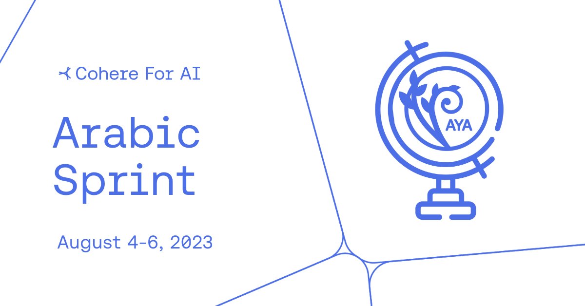 Cohere_Labs's tweet photo. Calling all Arabic speakers! We need your expertise. 

We are a long way from our goal: 1,748/10,000 Arabic contributions. Let's work together to ensure Arabic is not left behind.

Join us Aug 4-6 for the Aya Arabic Sprint.

Learn more &amp; register here: https://t.co/WPVnLXegRH https://t.co/nfSG9leNHF