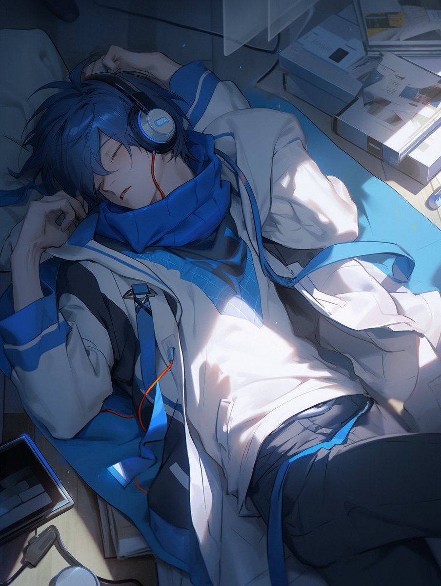 ice_blue0217's tweet photo. お疲れ睡眠KAITO兄さん

作業に疲れてお眠な兄さん
#AIart #AIイラスト https://t.co/tWSH9bRzHj