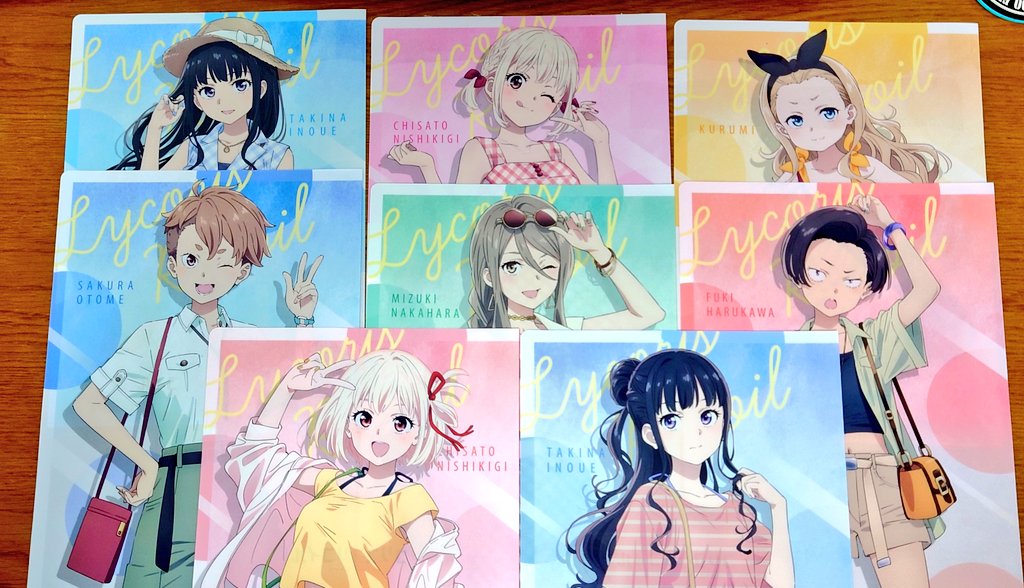 ただいまっほ('・ω・`)ノ クリアファイル全種確保できました #リコリコ