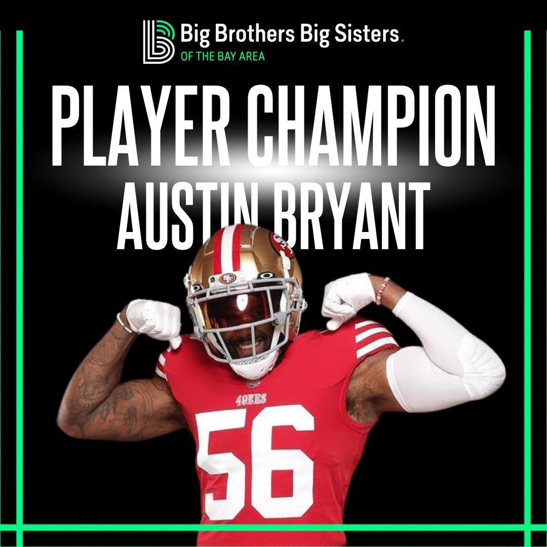 Congratulations to @_austinbryant7 who has officially teamed up with @BBBSA @bbbsbayarea as their newest player champion!

Austin has committed to assist in mentoring and empowering youth in the Bay Area. 

#PlayerChampion #MentorshipMatters #BBBSBA