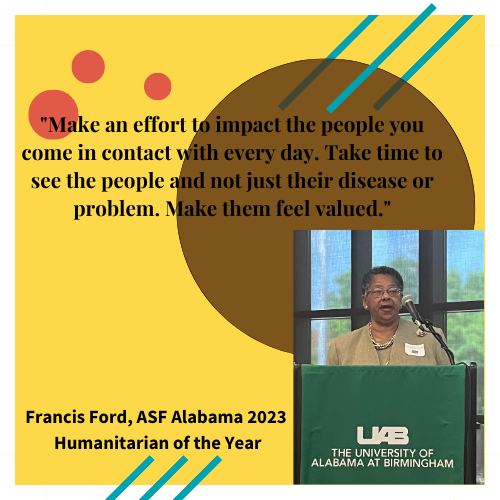 Thinking back to COS '23 speaker Francis Ford. Thank you Ms. Ford, for the example you set for us all!