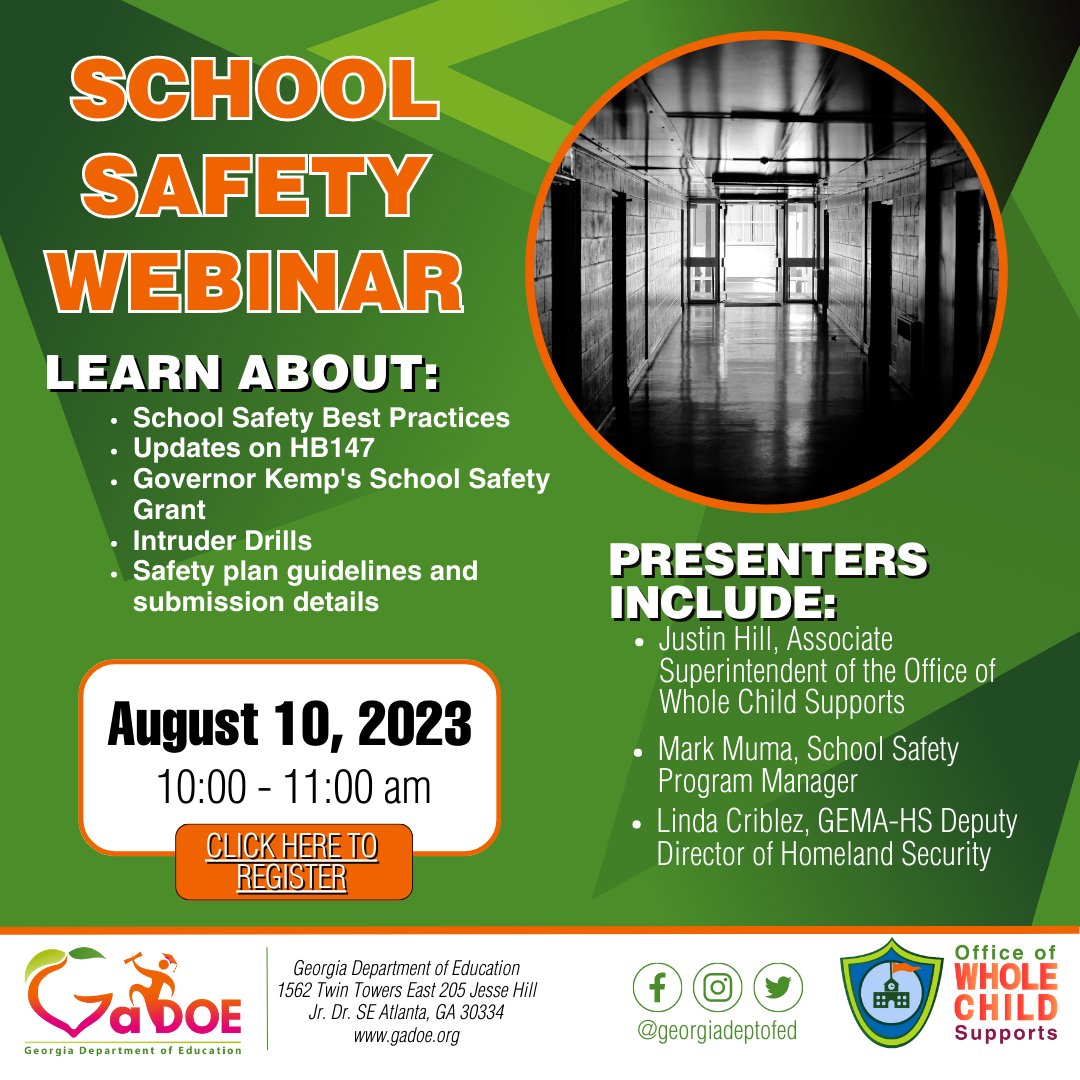 Join us August 10th at 10:00 for our School Safety Webinar! #schoolsafety 
Register here: teams.microsoft.com/registration/g…